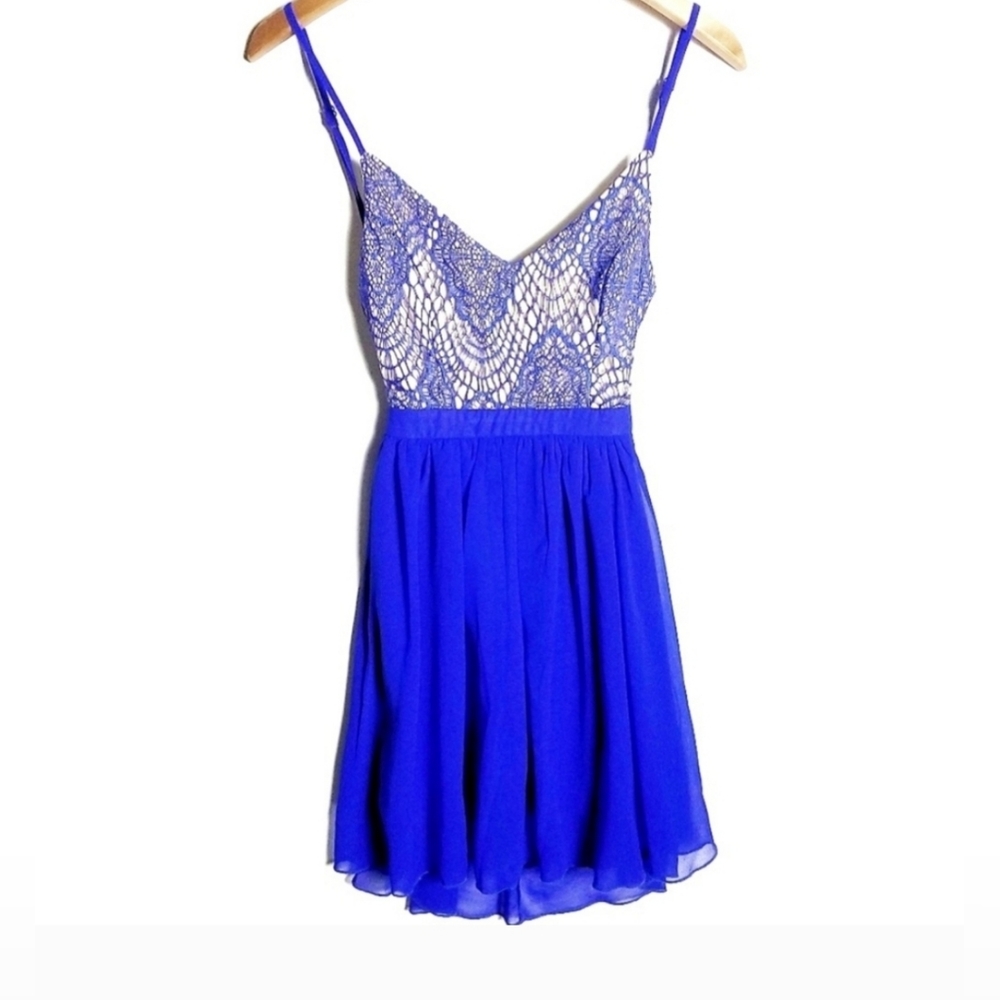 ANTHROPOLIGIE Poetry Spaghetti Strap Empire Waist Crochet chiffon dress SMALL